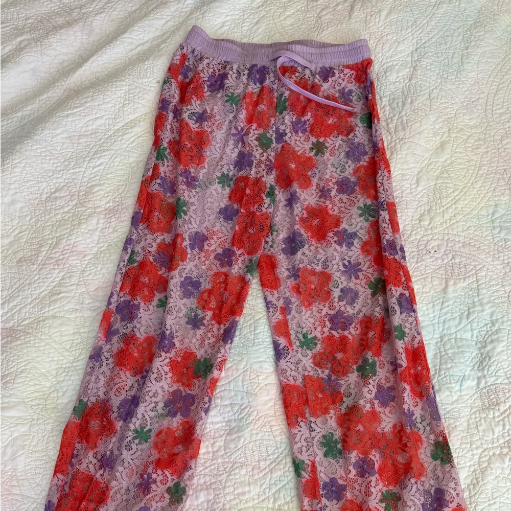 Funky colorful flower pants